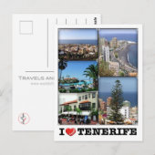 Spanje - Canarische Eilanden - Tenerife - I Love - Briefkaart (Voorkant / Achterkant)