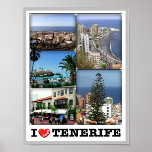 Spanje - Canarische Eilanden - Tenerife - I Love - Poster