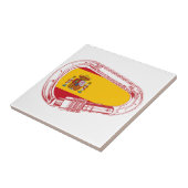 Spanje Carabiner Flag Tegeltje (Zijkant)