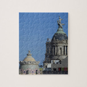 Spanje, Catalonië, Barcelona. Barcelona dak 2 Legpuzzel