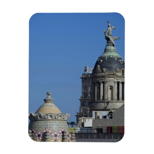 Spanje, Catalonië, Barcelona. Barcelona dak 2 Magneet (Verticaal)