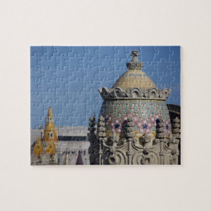 Spanje, Catalonië, Barcelona. Dak van Barcelona Legpuzzel
