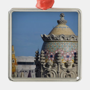 Spanje, Catalonië, Barcelona. Kop van Barcelona Metalen Ornament