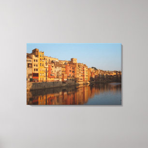 Spanje. Catalonië. Girona. Huisvesting op de Onya Canvas Afdruk