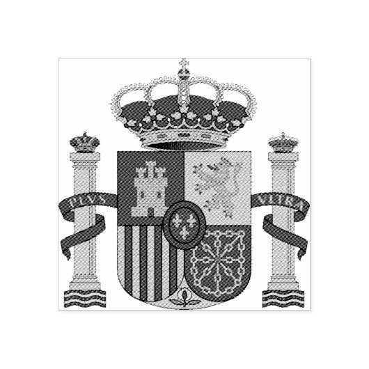 Spanje Crest Rubber Stamp Rubberstempel (Afrduk)