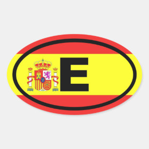 Spanje E Europees Ovale Sticker