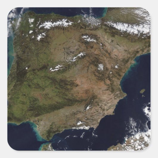 Spanje en Portugal 2 Vierkante Sticker (Voorkant)