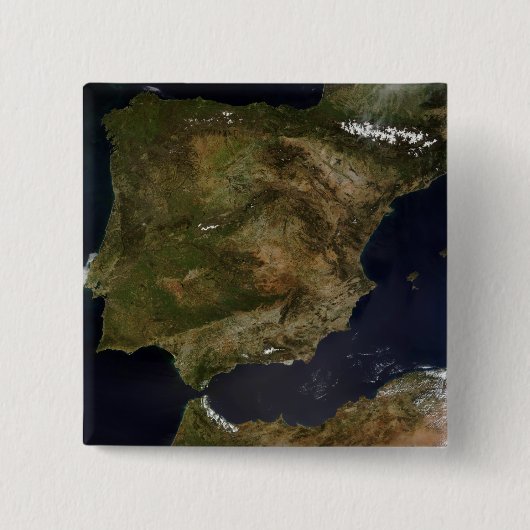 Spanje en Portugal 3 Vierkante Button 5,1 Cm (Voorkant)
