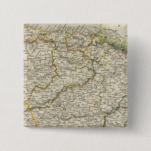 Spanje en Portugal 9 Vierkante Button 5,1 Cm