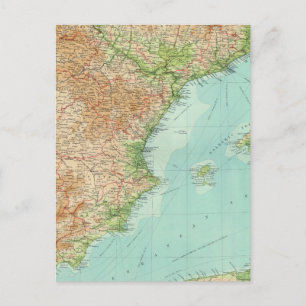 Spanje en Portugal oostelijk deel Briefkaart