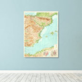 Spanje en Portugal oostelijk deel Canvas Afdruk (Insitu (Houten vloer))