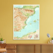 Spanje en Portugal oostelijk deel Canvas Afdruk (Insitu (Woonkamer))