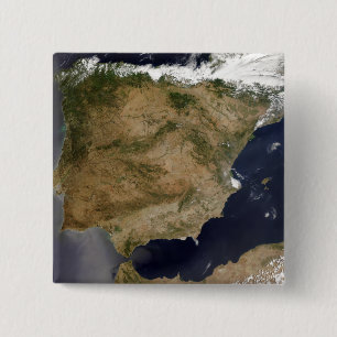Spanje en Portugal Vierkante Button 5,1 Cm