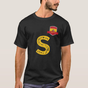 Spanje Espa Een menselijke vlag Letter S Spanje Es T-shirt