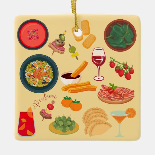 Spanje Eten Keramisch Ornament (Voorkant)