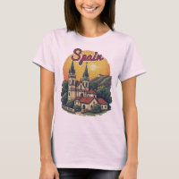 Spanje Europese Oude Wereld Verbleekt T-shirt