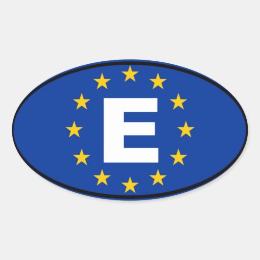 Spanje - Europese Unie Ovale Sticker (Voorkant)