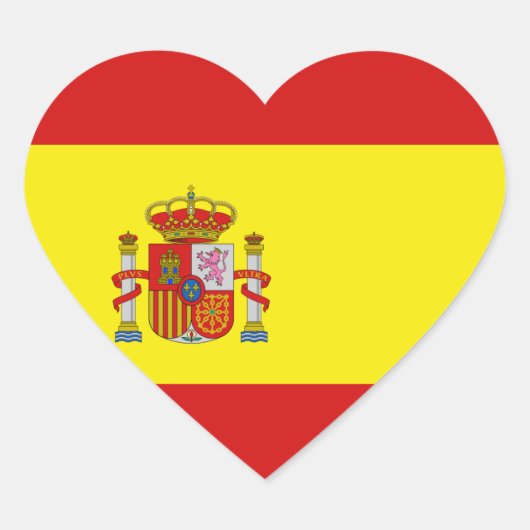 Spanje Flag Heart Sticker (Voorkant)