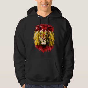 Spanje Flag Pride Lion Face España Spanje Fl Hoodie