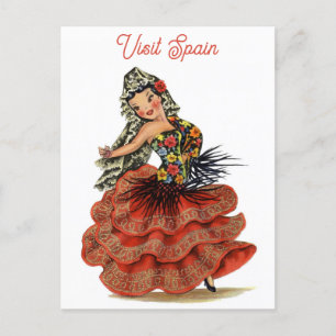 Spanje Flamenco Dancer Travel Briefkaart