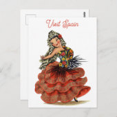  Spanje Flamenco Dancer Travel Briefkaart (Voorkant / Achterkant)