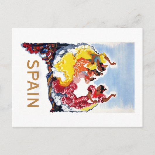  Spanje Flamenco Dancers Travel Poster Briefkaart (Voorkant)
