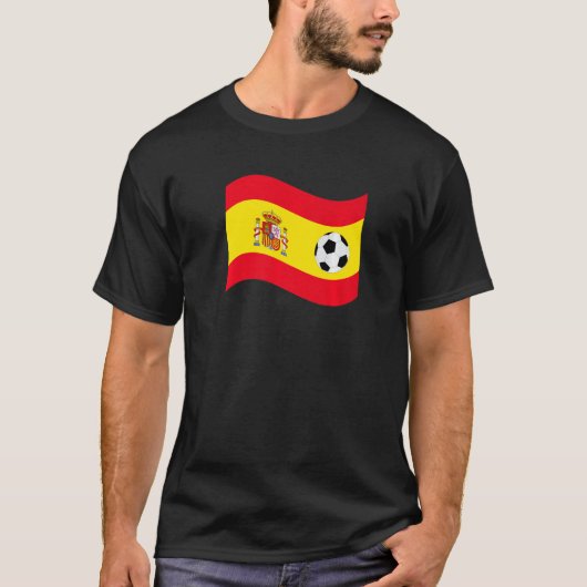 Spanje Football Graphic Country Flag Pride Voetbal T-shirt (Voorkant)