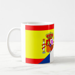 spanje frankrijk buurlanden halve vlag koffiemok