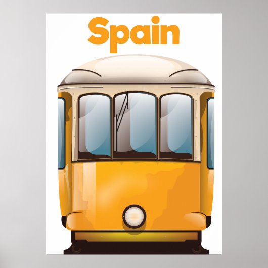 Spanje Gele tramreisposter Poster (Voorkant)