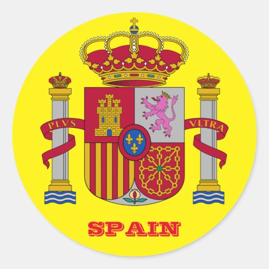 Spanje Glossy Classic Ronde Sticker (Voorkant)