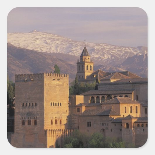Spanje, Granada, Andalusië, Alhambra, 2 Vierkante Sticker (Voorkant)