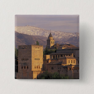 Spanje, Granada, Andalusië De Alhambra, 2 Vierkante Button 5,1 Cm
