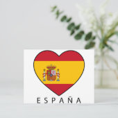 Spanje Hart met zwarte ESPANA Briefkaart (Staand voorkant)