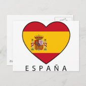 Spanje Hart met zwarte ESPANA Briefkaart (Voorkant / Achterkant)