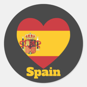 Spanje hartvlag ronde sticker