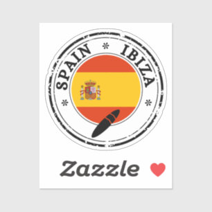 Spanje Ibiza Seal Sticker Ronde Vlag voor Laptop