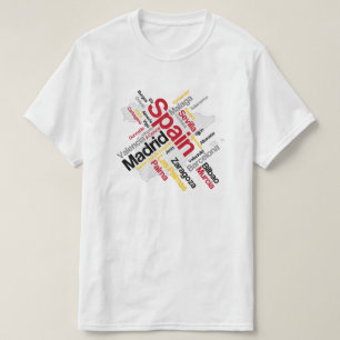 Spanje Kaart en steden T-Shirt