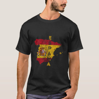 Spanje kaart en vlag noodlijdende Espaã±A T-shirt