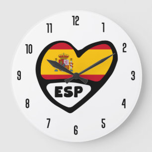 Spanje Landcode ESP Vlag Hart Grote Klok