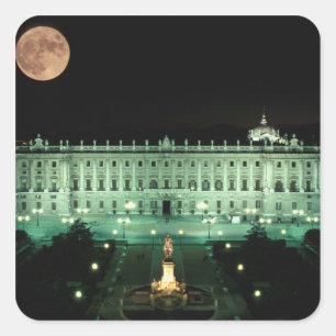 Spanje, Madrid, Koninklijk Paleis en Plaza de Vierkante Sticker