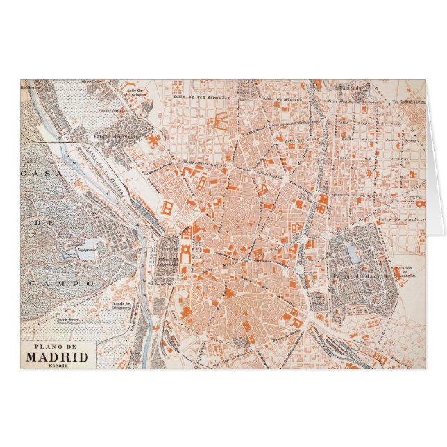 Spanje: Madrid Map, C1920 (Voorkant Horizontaal)