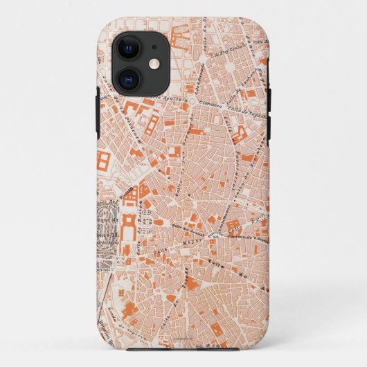 Spanje: Madrid Map, C1920 Case-Mate iPhone Case (Achterkant)