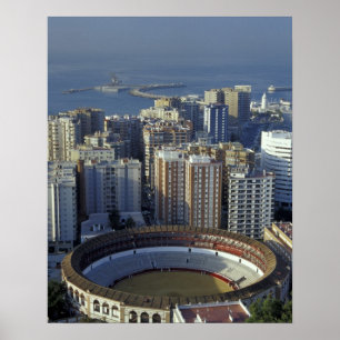 Spanje, Malaga, Andalusië Uitzicht op Plaza de Tor Poster