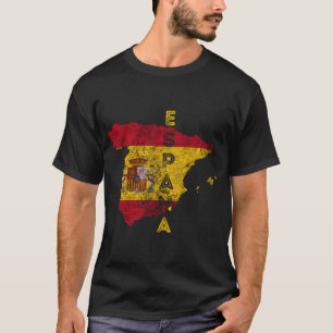 Spanje Map en Flag Souvenir Distress España Pull T-shirt