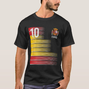 Spanje Nummer 10 Espana Spaans Voetbal Mannen Vrou T-shirt