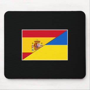 Spanje Oekraine Vlag Spaanse Oekraïense Steun Burg Muismat