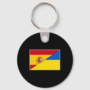 Spanje Oekraine Vlag Spaanse Oekraïense Steun Burg Sleutelhanger