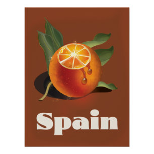 Spanje oranje reisposter perfect poster
