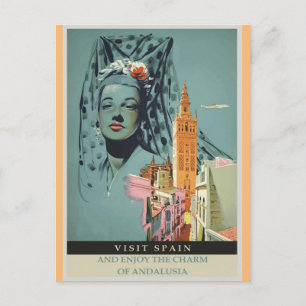 Spanje Poster van de Vintage Travel Briefkaart