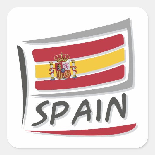 Spanje Pride X Vlag Vierkante Sticker (Voorkant)